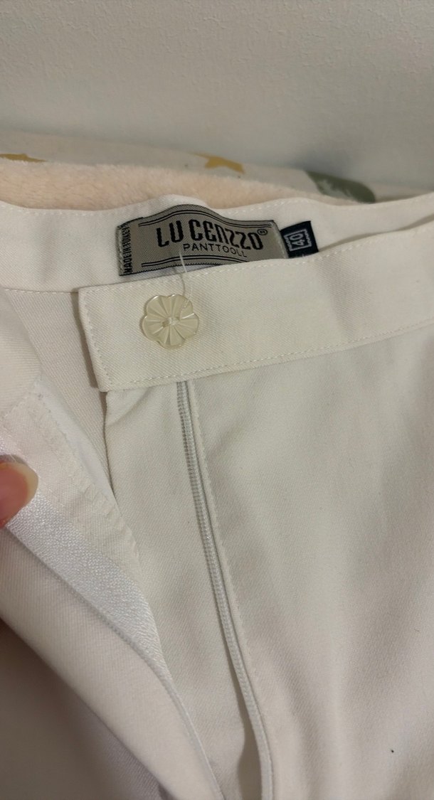 Kadın Beyaz Pamuk Pantolon - Görsel 3