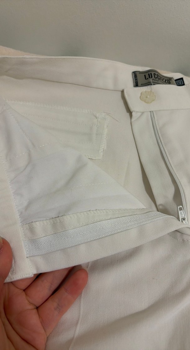 Kadın Beyaz Pamuk Pantolon - Görsel 4