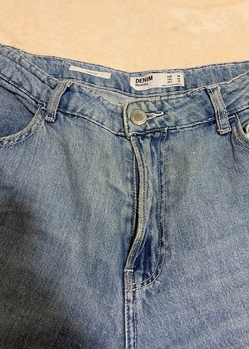 Mavi Midi Bol Kesim Kadın Kot Pantolon - Görsel 2