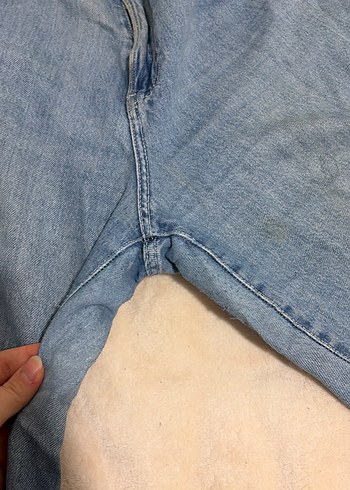 Mavi Midi Bol Kesim Kadın Kot Pantolon - Görsel 5