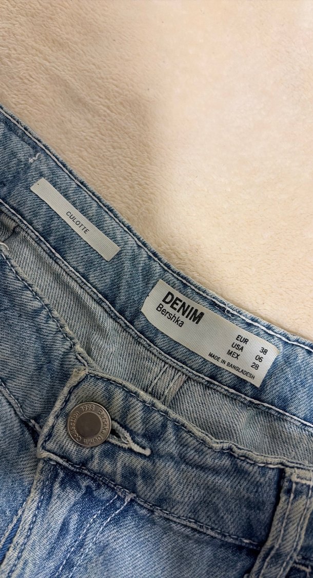 Mavi Midi Bol Kesim Kadın Kot Pantolon - Görsel 3