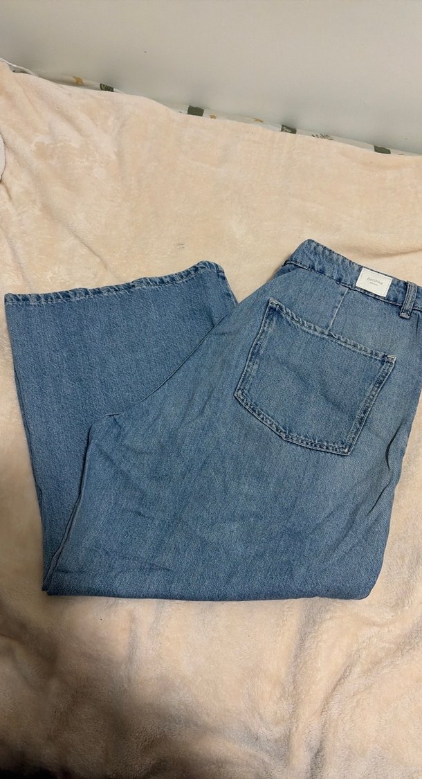 Mavi Midi Bol Kesim Kadın Kot Pantolon - Görsel 4