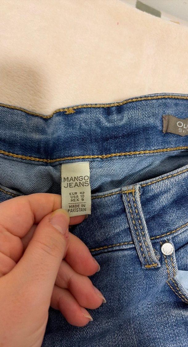 Mavi skiny orta bel mango Kadın Denim Jean - Görsel 2