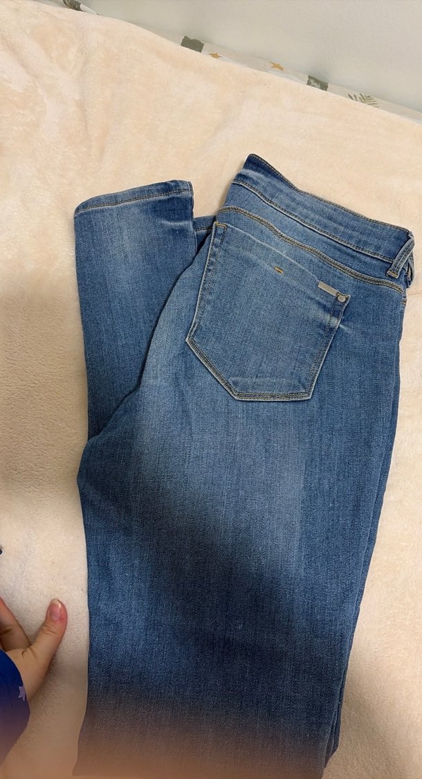 Mavi skiny orta bel mango Kadın Denim Jean - Görsel 4