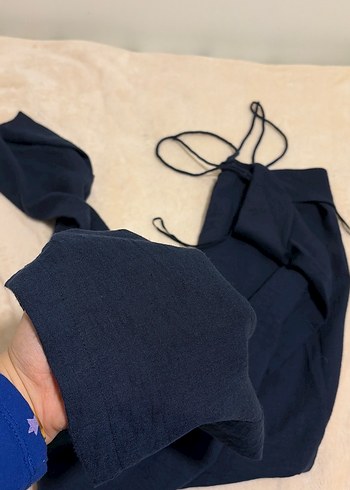 Lacivert Keten Tulum - Görsel 4