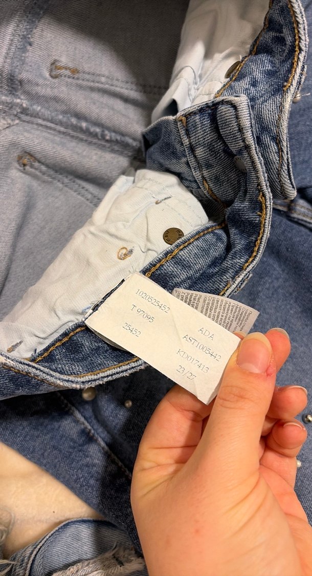 Mavi incili taşlı parıltılı Kadın Jean Pantolon - Görsel 2