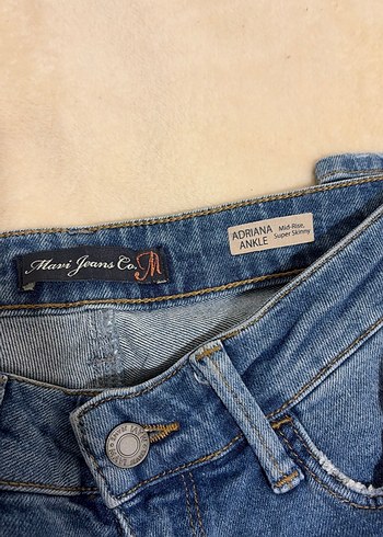 Gri parlak metalil Detaylı Mavi Kadın Denim Jean - Görsel 5