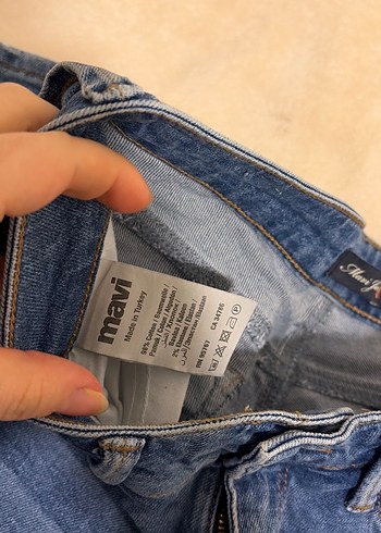 Gri parlak metalil Detaylı Mavi Kadın Denim Jean - Görsel 7