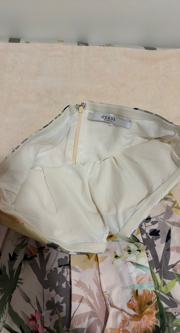 Hurda Çiçek Desenli Straplez elbise - Görsel 3