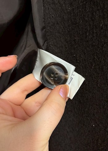 Düğmeli blazer kaşe Kahverengi Kadın Kaban - Görsel 8