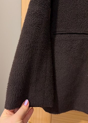 Düğmeli blazer kaşe Kahverengi Kadın Kaban - Görsel 6