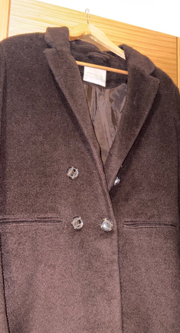 Düğmeli blazer kaşe Kahverengi Kadın Kaban - Görsel 3