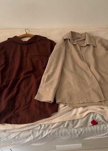 Düğmeli, Uzun Kollu Kadın Gömlek ikili - Görsel 2