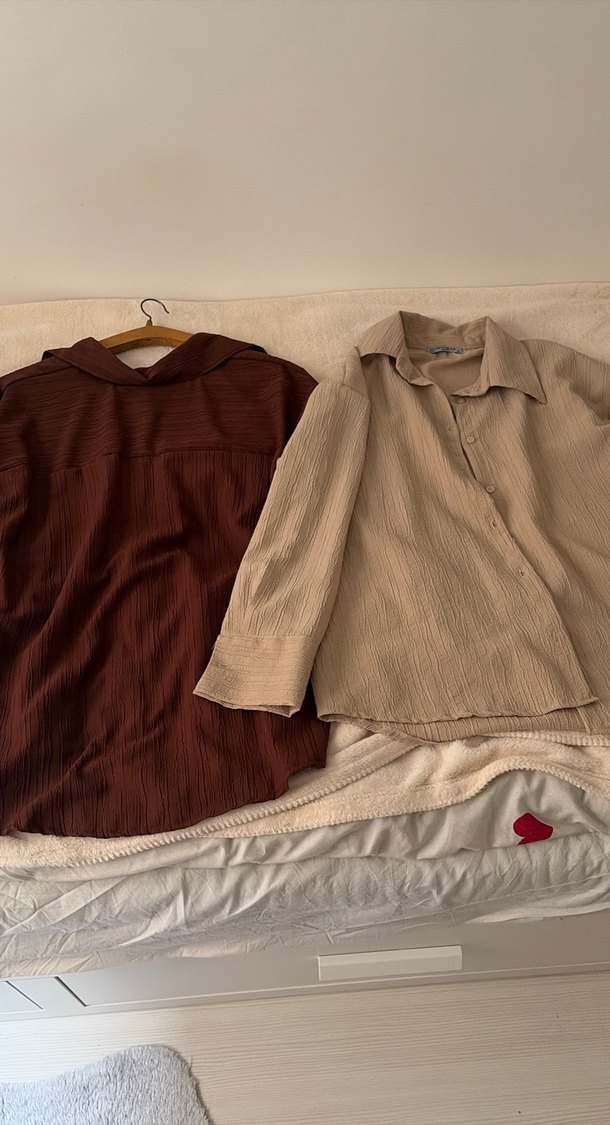 Düğmeli, Uzun Kollu Kadın Gömlek ikili - Görsel 2