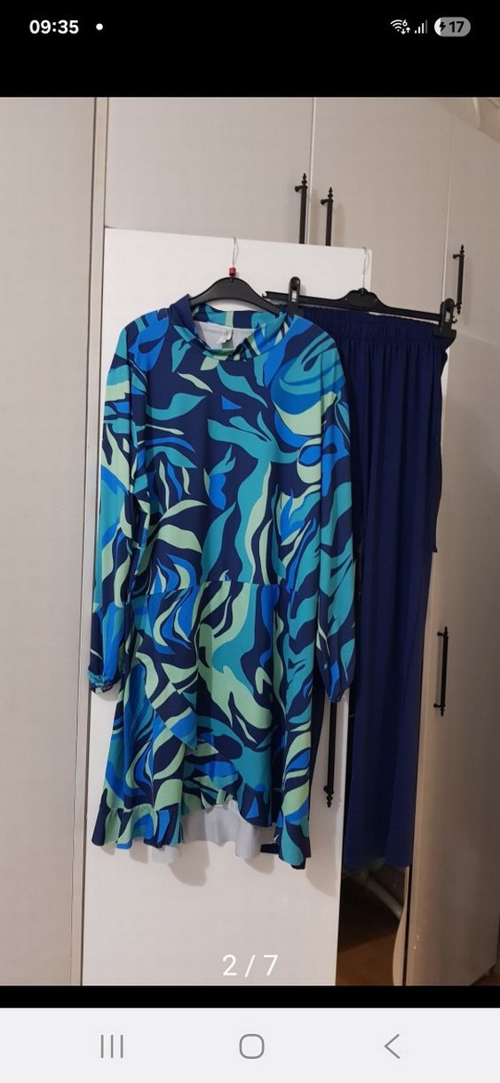 Lacivert Desenli Plaj Kıyafeti - Görsel 2