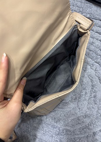 Bej Kapitone Kadın Omuz Çantası - Görsel 2