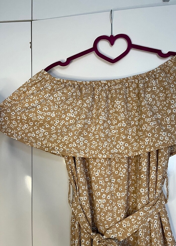 Yazlık elbise omuzlu lastikli - Görsel 4