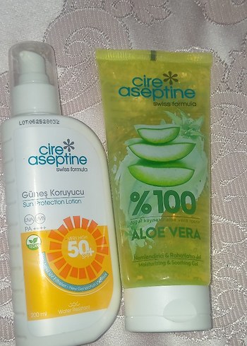 Cire Aseptine Güneş Koruyucu ve Aloe Vera Jeli - Görsel 4