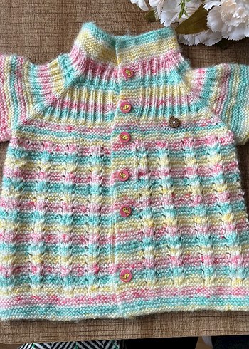 kısa kollu önden düğmeli  kız yelek - Görsel 3