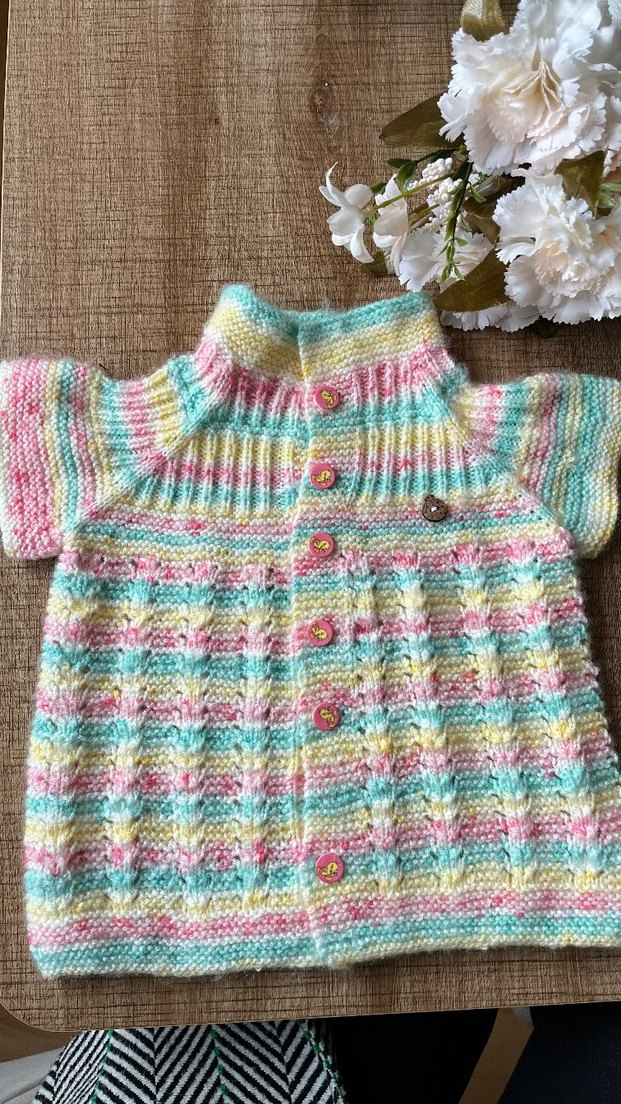 kısa kollu önden düğmeli  kız yelek - Görsel 2