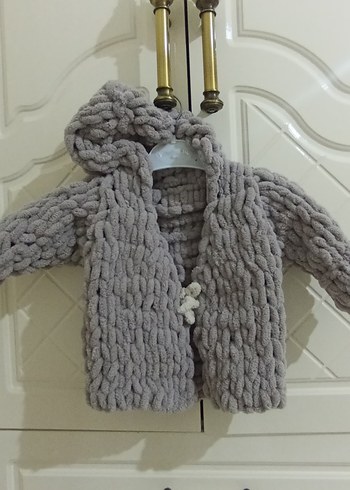 Kız Çocuk Bohem Gri Örgü Hırka - Görsel 2