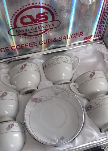 12 parça Parça Beyaz Kahve Fincanı ve Tabağı Seti - Görsel 3