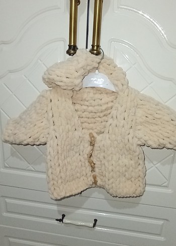 Kapüşonlu çocuk hırka kız erkek ortak renk - Görsel 2