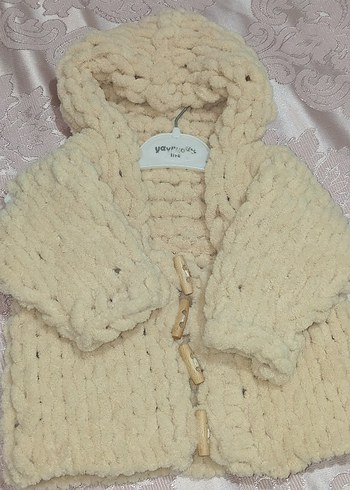 Kapüşonlu çocuk hırka kız erkek ortak renk - Görsel 5