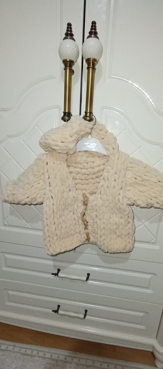 Kapüşonlu çocuk hırka kız erkek ortak renk - Görsel 2