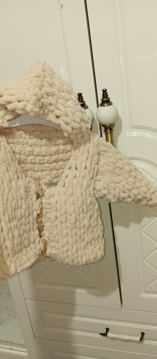 Kapüşonlu çocuk hırka kız erkek ortak renk - Görsel 3