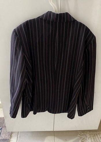 Çizgili Düğmeli Kadın Blazer Ceket - Görsel 4