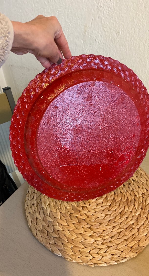 Kızıl Kahve kırmızı Geyik Desenli Dekoratif Tepsi - Görsel 2