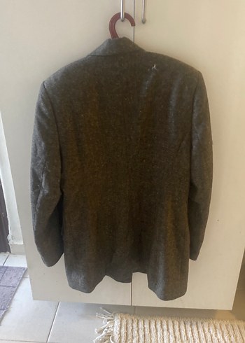 Düğmeli kahverengi Kadın Yün Ceket - Görsel 4