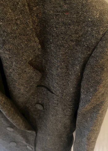 Düğmeli kahverengi Kadın Yün Ceket - Görsel 2