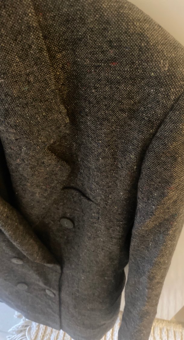 Düğmeli kahverengi Kadın Yün Ceket - Görsel 2