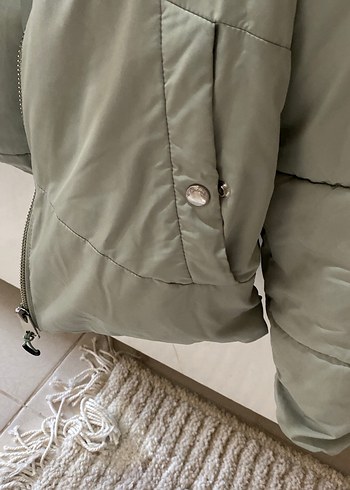 Toz yeşil Kadın normal Boy Fermuarlı mont - Görsel 3