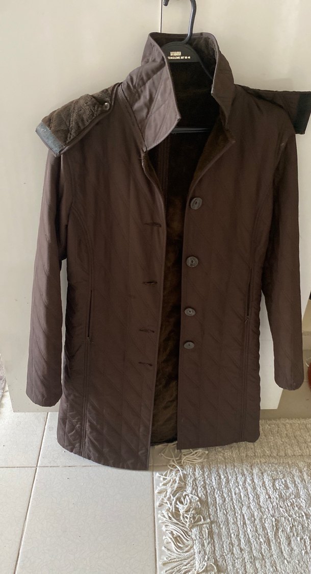 Düğmeli Kahverengi Süet Kadın Ceket - Görsel 4