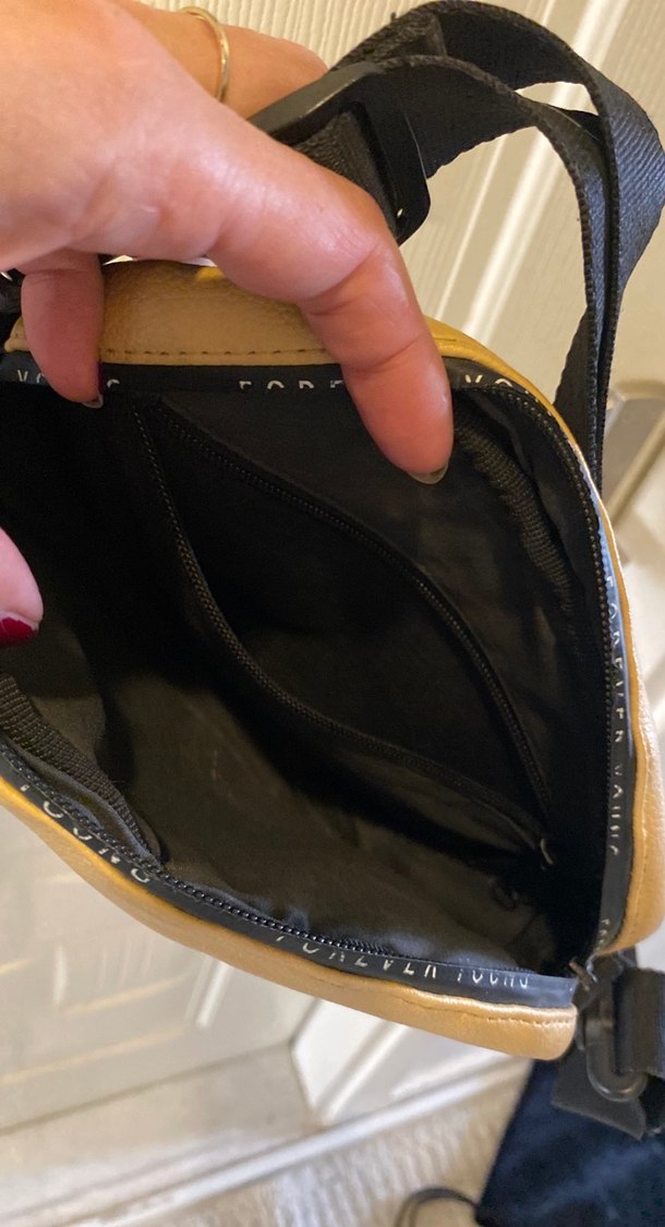 Saru suni Deri Fermuarlı Kadın Çapraz Çanta - Görsel 2