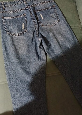 26 Beden mavi Renk Gevşek Kesim Kadın Kot Pantolon