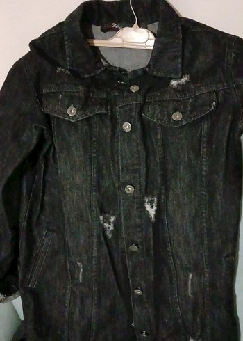 KOT CEKET Siyah, Düğmeli Kadın Denim Ceket