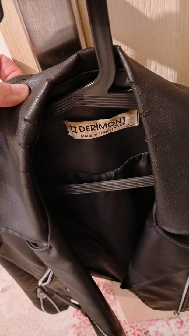 Kemerli Siyah Kısa Deri Biker Ceket - Görsel 2