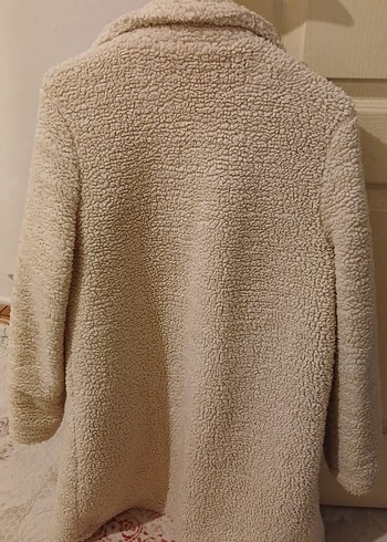 Bej Suni Kürk Detaylı Midi Kadın Kaban - Görsel 3