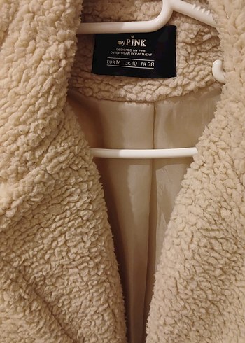 Bej Suni Kürk Detaylı Midi Kadın Kaban - Görsel 2