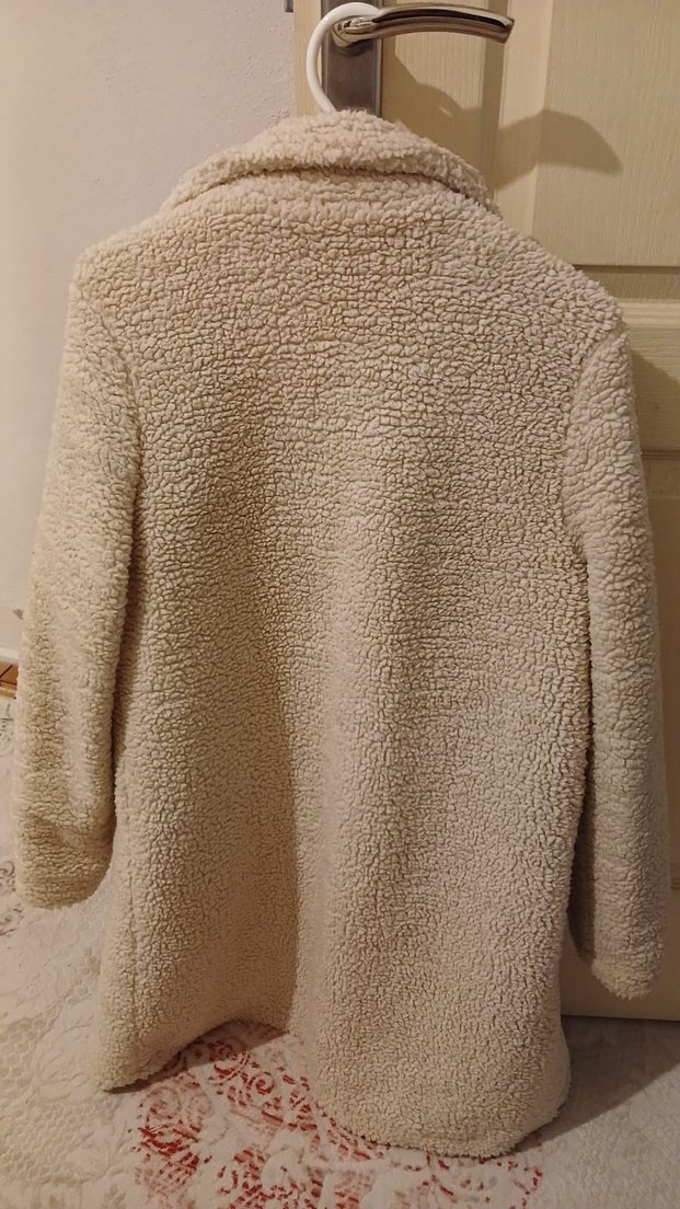 Bej Suni Kürk Detaylı Midi Kadın Kaban - Görsel 3