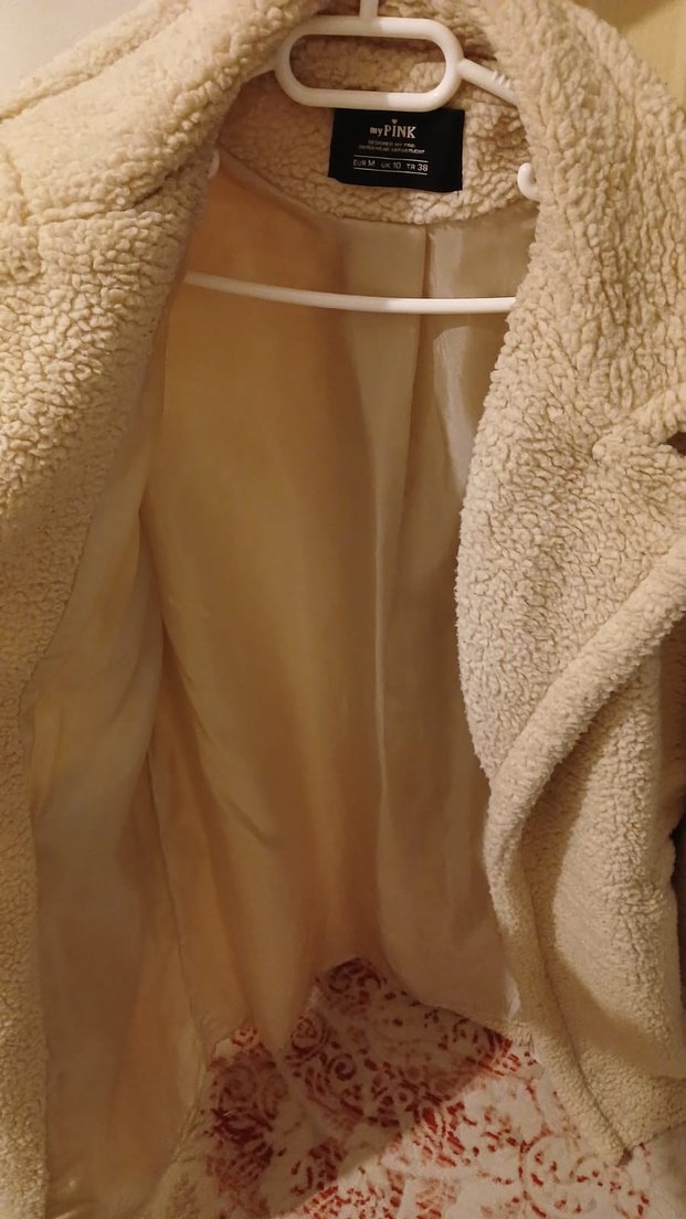 Bej Suni Kürk Detaylı Midi Kadın Kaban - Görsel 4