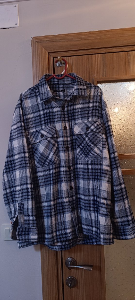 Mavi kareli Oduncu Ekose Düğmeli Gömlek - Görsel 2