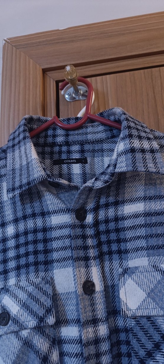 Mavi kareli Oduncu Ekose Düğmeli Gömlek - Görsel 3