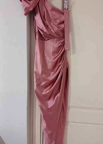 Drapeli Straplez Uzun Abiye Elbise - Görsel 3