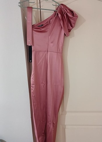 Drapeli Straplez Uzun Abiye Elbise - Görsel 2