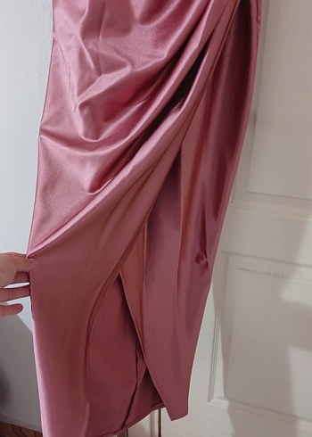 Drapeli Straplez Uzun Abiye Elbise - Görsel 4